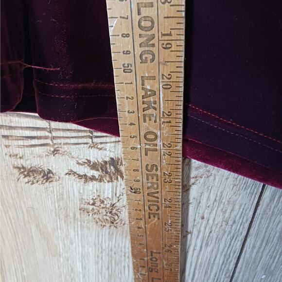 Vintage Jbs Ltd Wine Velvet Draped Neckline Blouse Size Medium - Picture 6 of 6